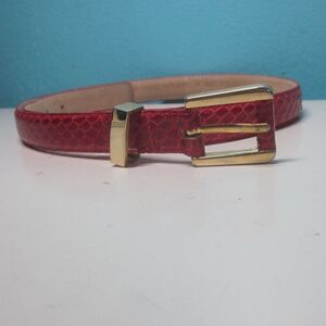 Axiom VINTAGE Red Snake Skin Belt  Womens Size M - Fits like S